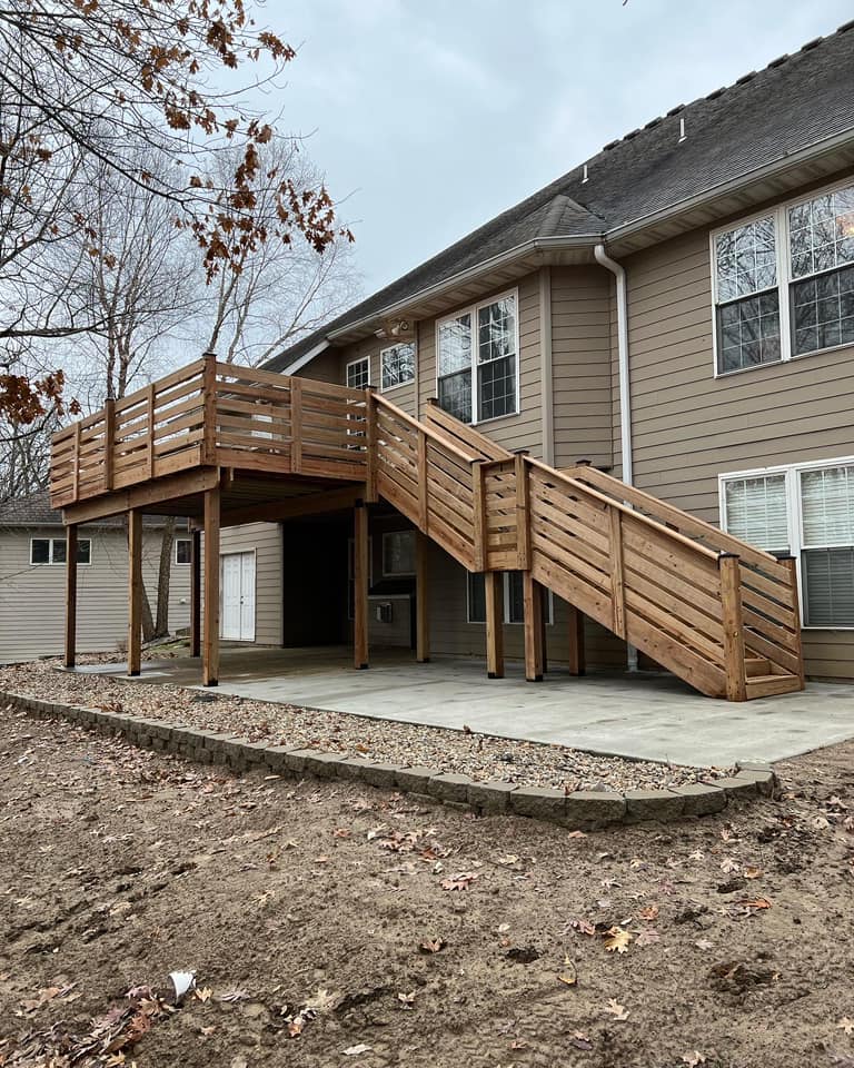 Deck Remodel, Retaining Wall, Siding Repair, Enlarged Patio